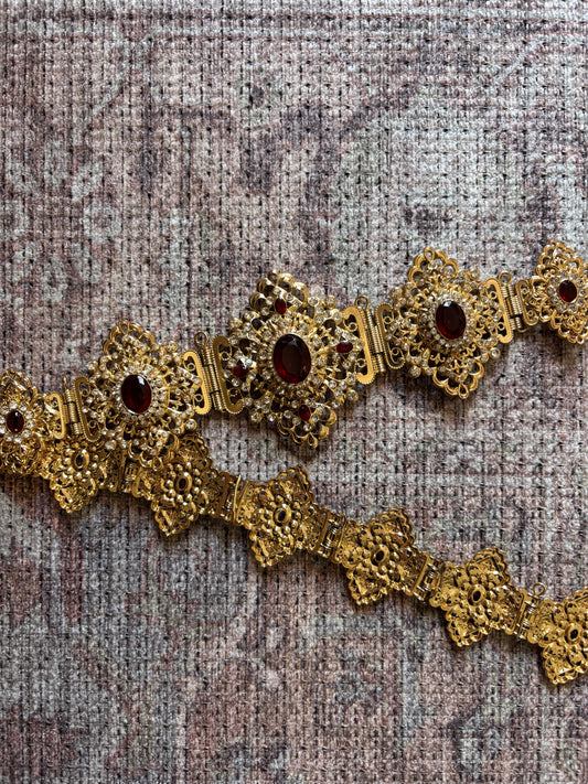 Ceinture losange rouge