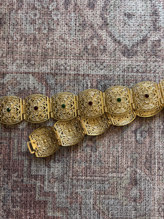 Ceinture épaisse verte et rouge